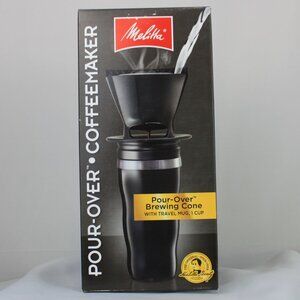 Melitta Pour Over Coffeemaker Brewing Cone Black Travel Mug